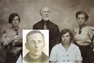 Отец Леонид Цветков с внучками и женой сына Виктора Натальей Антоновной