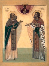 Святой праведный Алексий и священномученик Сергий Маросейские. Москва, ок. 2005.<br>Ист.: pravicon.com