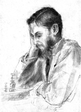 Г. М. Осоргин в усадьбе Измалково. Рисунок М. М. Осоргиной<br>Ист.: За Христа пострадавшие : Гонения на Русскую Православную Церковь ... Кн. 12. С. 304