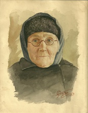 Глафира Семеновна, супруга священника Николая Смельского. Портрет работы художника Алексея Вольтера. 1942